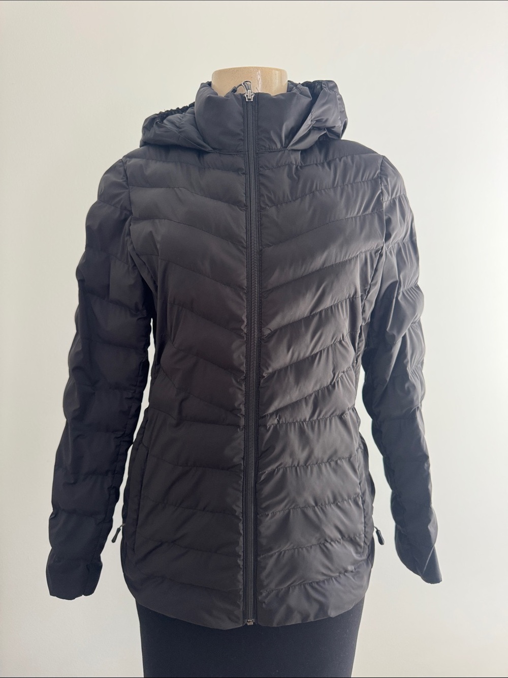 32 Degrees Black Quilted Packable Hooded Puffer Jacket